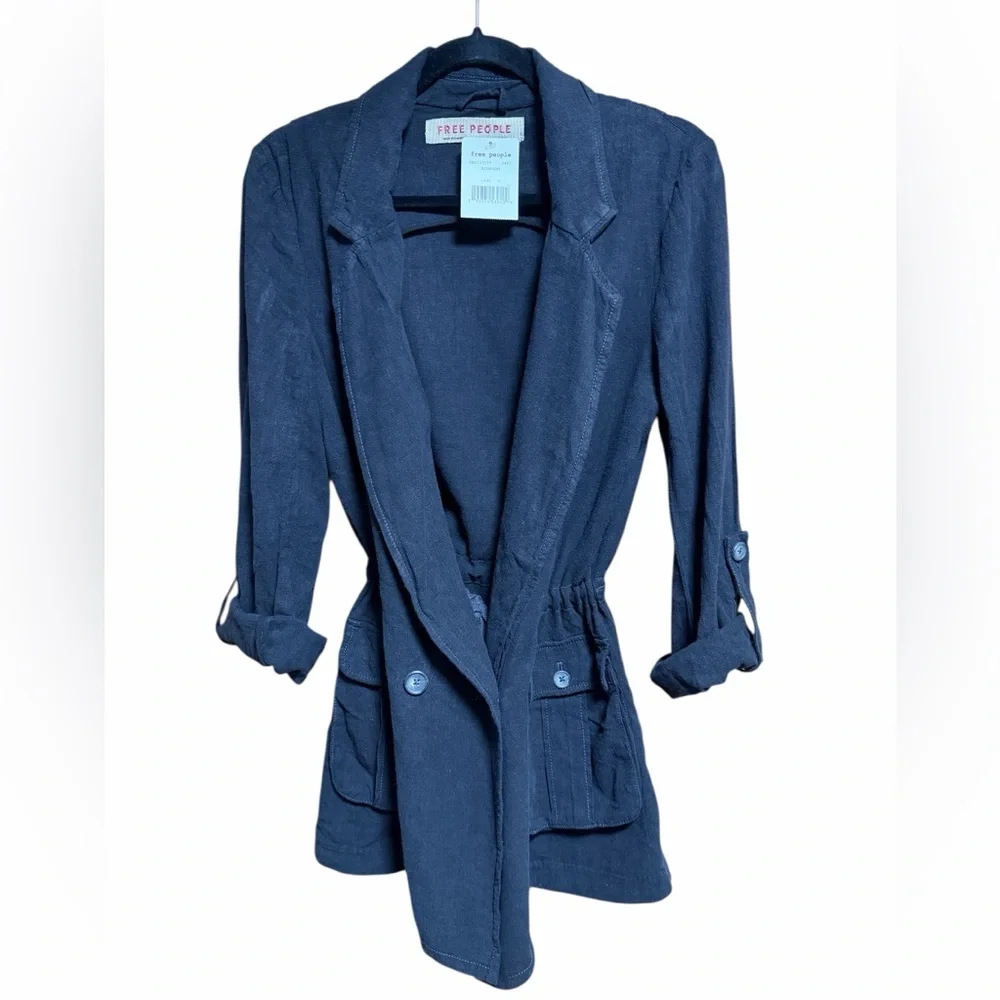Free People Navy Utility Jacket - Picture 3 of 9